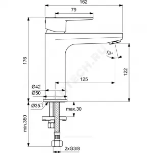 Смеситель для умывальника одноручный CERAFINE O Ideal Standard BC554XG