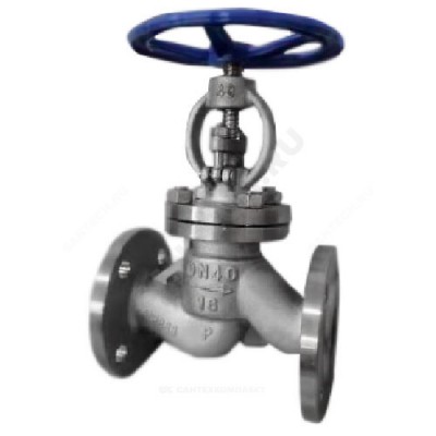 Клапан запорный нерж 15нж65нж Ду 15 Ру16 фл Китай