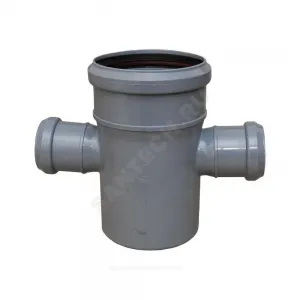 Крестовина PP-H 1-плоскостная серая Дн 110х110х50х87гр б/нап Политэк 1311587