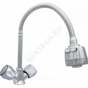 Смеситель для кухонной мойки двуручный гибкий излив Стандарт ЦС-СМ 12/2г К М_Глобо Центр Сантехники (Подольск) СМ504810