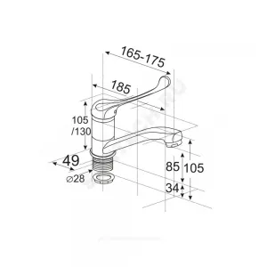 Смеситель для кухонной мойки хирургический локтевой одноручный короткий излив Престиж ЦС-СМ 27/1г М-44 Центр Сантехники (Подольск) ПП800205