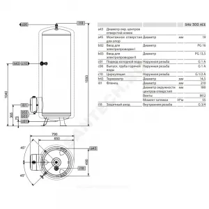 Водонагреватель электрический накопительный 300 л 2/3/4 кВт SHW 300 ACE Stiebel Eltron 070075