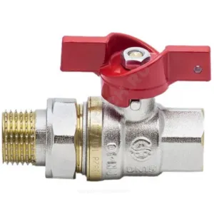 Кран шаровой латунь никель 1007 Euro Ду 15 Ру40 ВР/"американка" полнопроходной бабочка Aquasfera 1007-01