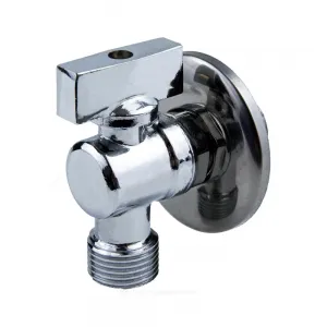 Кран шаровой латунный бытовой хром угловой 1042 G1/2"х3/4" Ру10 НР переходной бабочка с отражателем Aquasfera 1042-02