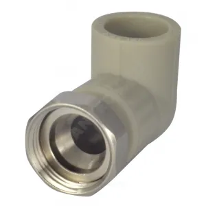 Угольник PP-R комбинированный серый Дн 25х1" с накидной гайкой VALFEX 10138125Г