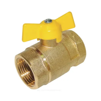 Кран шаровой латунь газ 11б27п4 Ду 15 Ру16 ВР полнопроходной бабочка Цветлит ZW10034