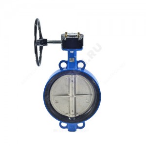 Затвор дисковый поворотный чугун Ду 250 Ру10/16 межфл с редуктором диск чугун манжета EPDM Китай