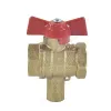 Кран латунный шаровой 11б27п13 для термодатчика Ду 15 ВР Цветлит ZW10025