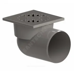 Трап нерегулируемый с поплавковым "сухим" затвором Дн 110 с нержавеющей решёткой 150х150мм горизонтальный выпуск Татполимер ТП-105.110-150HSDs