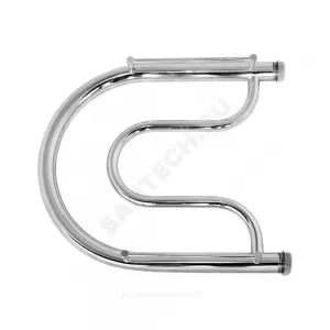 Полотенцесушитель водяной нерж сталь Фокстрот-ПЛ Ду 25 (1") НР с полочкой 320х800мм боковое подключение б/к Альфа-ПЛ Элит-Металл ВЭК-05-05