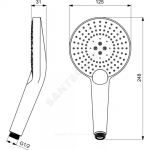 Лейка для душа 3 режима струи IDEALRAIN EVO JET ROUND XL3 Ideal Standard B1759AA