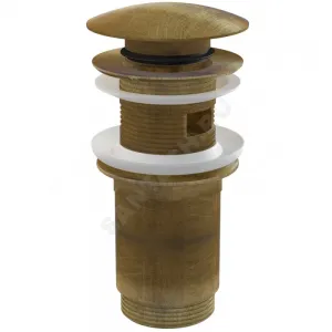 Клапан донный для умывальника латунь 1 1/4" с переливом, бронза-антик слив "клик-клак", белая пробка D=62мм Alca Plast A392ANTIC Клапан донный для умывальника латунь 1 1/4" с переливом, бронза-антик слив "клик-клак", белая пробка D=62мм Alca Plast A392ANTIC