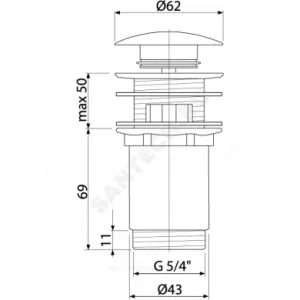 Клапан донный для умывальника латунь 1 1/4" с переливом, бронза-антик слив "клик-клак", белая пробка D=62мм Alca Plast A392ANTIC Клапан донный для умывальника латунь 1 1/4" с переливом, бронза-антик слив "клик-клак", белая пробка D=62мм Alca Plast A392ANTIC