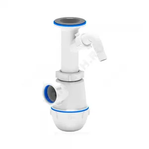 Сифон для умывальника/мойки бутылочный 1 1/2"x40 с отводом (штуцером) литой выпуск с нержавеющей решёткой D=70мм Ани Грот АНИ Пласт A2000