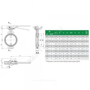 Затвор дисковый поворотный чугун VPI4448R2C-02EP Ду 100 Ру16 межфл с рукояткой диск чугун манжета EPDM с концевыми выключателями Tecofi VPI4448R2C-02EP0100