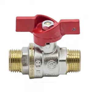 Кран шаровой латунь никель 1005 Euro Ду 15 Ру40 НР полнопроходной бабочка Aquasfera 1005-01