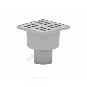 Трап нерегулируемый с "сухим" затвором Дн 50 с пластиковой решёткой 100х100мм вертикальный выпуск АНИ Пласт TQ5204