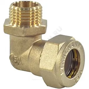 Угольник латунь 90гр 15Aх1/2" обжим/НР STAHLMANN SEML1501/2BEF