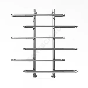 Полотенцесушитель водяной нерж сталь Лесенка Ду 25 (1") НР 600х600мм 4П нижнее подключение в/к соединитель (1"х3/4") Фараон-Плюс Элит-Металл В-27-01