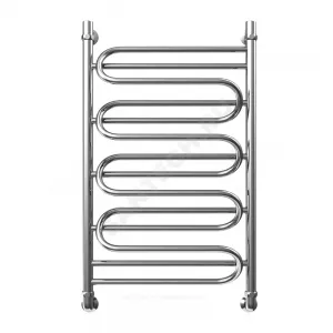 Полотенцесушитель водяной нерж сталь Лесенка Ду 25 (1") НР 400х1000мм 5П нижнее подключение в/к соединитель (1"х3/4") Элегия Элит-Металл В-30-03