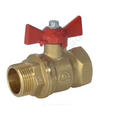 Кран шаровой латунь 11Б27фт1М Ду 15 Ру40 ВР/НР полнопроходной бабочка VALFEX VF.218.LB1.012