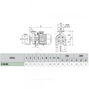Насос центробежный K 40/400T-IE3 DAB 60180172