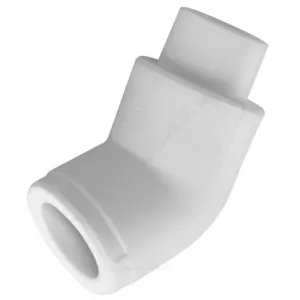 Угольник PP-R белый Дн 25х45гр Ру25 внутр/наруж пайка RTP (РосТурПласт) 14222