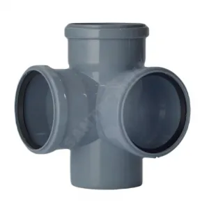 Крестовина PP-H 2-плоскостная серая Дн 110х110х110х87,5гр б/нап в/к VALFEX 28110110 Крестовина PP-H 2-плоскостная серая Дн 110х110х110х87,5гр б/нап в/к VALFEX 28110110