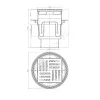 Трап регулируемый с гидрозатвором Дн 110 с нержавеющей решёткой 150х150мм вертикальный выпуск АНИ Пласт TA1712