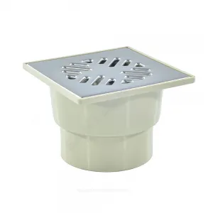 Трап нерегулируемый с гидрозатвором Дн 110 с нержавеющей решёткой 150х150мм вертикальный выпуск Татполимер ТП-104.110-150VSHs