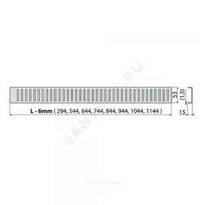 Решетка для душевого лотка нержавеющая сталь, глянец L=750мм Alca Plast PURE-750L
