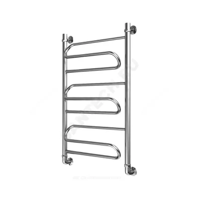 Полотенцесушитель водяной нерж сталь Лесенка Ду 25 (1") НР 400х400мм нижнее подключение в/к соединитель (1"х3/4") Ручей Элит-Металл В-20-01