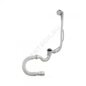 Слив-перелив для ванны трубный полуавтоматический (тросик) 1 1/2"x40 с гофрой 40х40/50 слив клапан, пробка D=45мм Орио А-23089