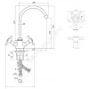 Смеситель для кухонной мойки серия Город И-серия двуручный Славен СЛ-ДВ-И22