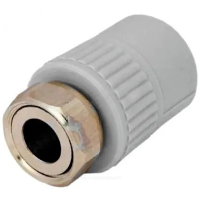Муфта PP-R комбинированная серая с накидной гайкой Дн 25х3/4" VALFEX 10139025Г