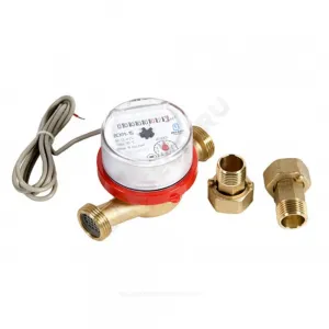 Счётчик г/в и х/в крыльчатый одноструйный Ду 15 Ру16 90С L=110мм резьба импульсный В/К IP67 ВСКМ-15 ДГ2 Декаст 72-15-253