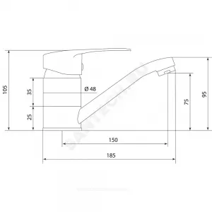 Смеситель для кухонной мойки одноручный Прораб Ц-серия Славен СЛ-ОД-Ц20