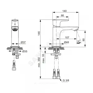 Смеситель для умывальника одноручный CONNECT AIR Ideal Standard A7010AA