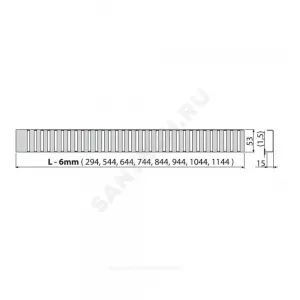 Решетка для душевого лотка нержавеющая сталь, матовая L=1050мм Alca Plast LINE-1050M