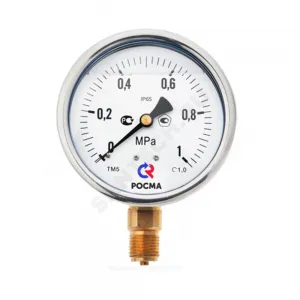 Манометр ТМ-520Р.00 радиальный Дк100мм 0-0,16 МПа кл.1,0 G1/2" Росма 00000000956