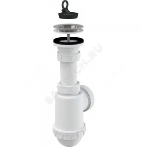 Сифон для кухонной мойки бутылочный 1 1/2"x40/50 выпуск с нержавеющей решёткой D=70мм Alca Plast A441-DN50/40