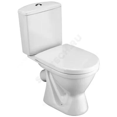 Унитаз-компакт Алькор белый нижний подвод косой выпуск 2/реж дюропласт Santek 1.WH30.2.140