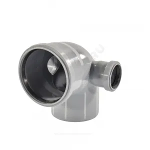 Отвод PP-H с выходом левый и правый серый Дн 110х50х87гр б/нап в/к VALFEX 23123150