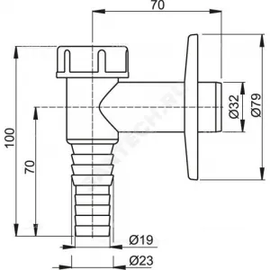 Сифон для стиральной машины 23/19x32 Alca Plast APS2
