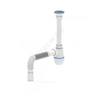 Сифон для умывальника бутылочный 1 1/4"x40 с гофрой 40х40 выпуск с нержавеющей решёткой D=65мм Ани АНИ Пласт C1005