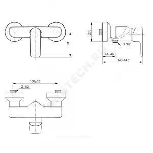 Смеситель для душа одноручный CONNECT AIR Ideal Standard A7032AA