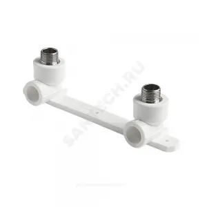 Планка PP-R монтажная белая Дн 25х1/2" НР под смеситель с водорозетками PRO VALFEX 10124220-PRO