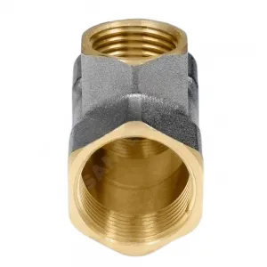 Тройник латунь никель переходной Ду 20х15х20 (3/4"х1/2"х3/4") ВР/ВР 9008 ГОСТ 32585-2013 Aquasfera 9008-01