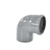 Отвод PP-H серая HT HTB Дн 90х87гр б/нап в/к Ostendorf 114140