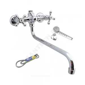 Смеситель для ванны с душем двуручный круглый излив, душевой шланг н/ж сталь, хромированная пластиковая лейка и кронштейн Стандарт ЦС-СМ 295-4 К М_Крест Центр Сантехники (Подольск) СМ500329 Смеситель для ванны с душем двуручный круглый излив, душевой шланг н/ж сталь, хромированная пластиковая лейка и кронштейн Стандарт ЦС-СМ 295-4 К М_Крест Центр Сантехники (Подольск) СМ500329